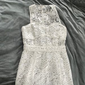 White lace work dress